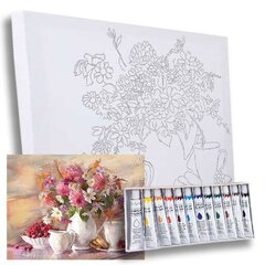 Maalikunstniku komplekt "Lillenatüürmort" 60x40cm hind ja info | Kunstitarbed, voolimise tarvikud | kaup24.ee
