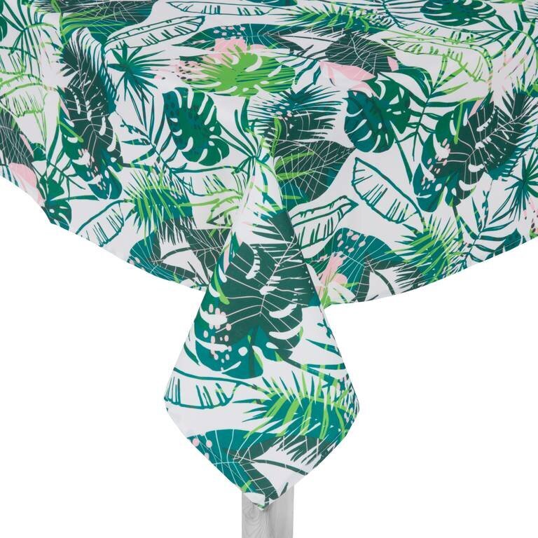 Dekoratiivne laudlina My Home Tropical, valge-roheline, 160 x 280 cm цена и информация | Laudlinad, lauamatid, servjetid | kaup24.ee