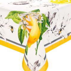 Dekoratiivne laudlina Ambition Lemon, valge - hall - roheline - kollane,160 x 280 cm hind ja info | Laudlinad, lauamatid, servjetid | kaup24.ee