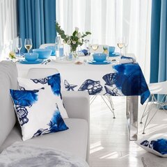Dekoratiivne laudlina Ambition Blue Lagoon, valge - sinine, 130 x 160 cm hind ja info | Laudlinad, lauamatid, servjetid | kaup24.ee