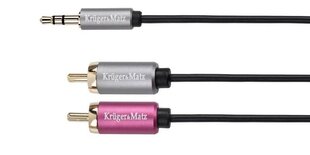 Kruger&Matz, 3,5 mm, 2 RCA, 1 m hind ja info | Kaablid ja juhtmed | kaup24.ee