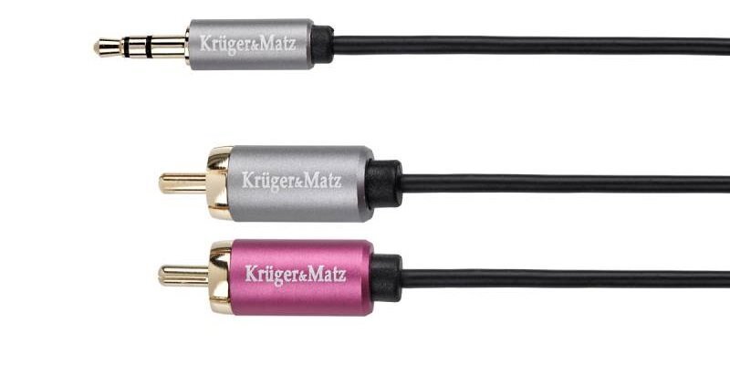 Kruger&Matz 3,5 mm / 2 RCA, 1,8 m цена и информация | Kaablid ja juhtmed | kaup24.ee