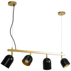 Rippvalgusti Gerda 4, Black/Gold цена и информация | Потолочный светильник Home ESPRIT Белый Коричневый Деревянный Металл 25 W 40 x 40 x 70 cm | kaup24.ee