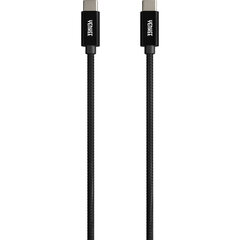 Плетеный кабель YENKEE, 2.0 USB C - USB C, 480 Мбит/с, 20 В / 3 А, 60 Вт, 2 м, алюминиевый корпус, черный цена и информация | Кабели для телефонов | kaup24.ee