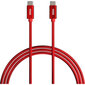 Punutud kaabel YENKEE, 2.0 USB C - USB C, 480 Mbps, 20V/3A, 60W, 2m, alumiiniumkorpus, punane hind ja info | Mobiiltelefonide kaablid | kaup24.ee