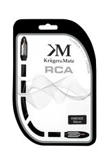 Kruger&Matz 1 RCA / 1 RCA, 0.5 m hind ja info | Kaablid ja juhtmed | kaup24.ee