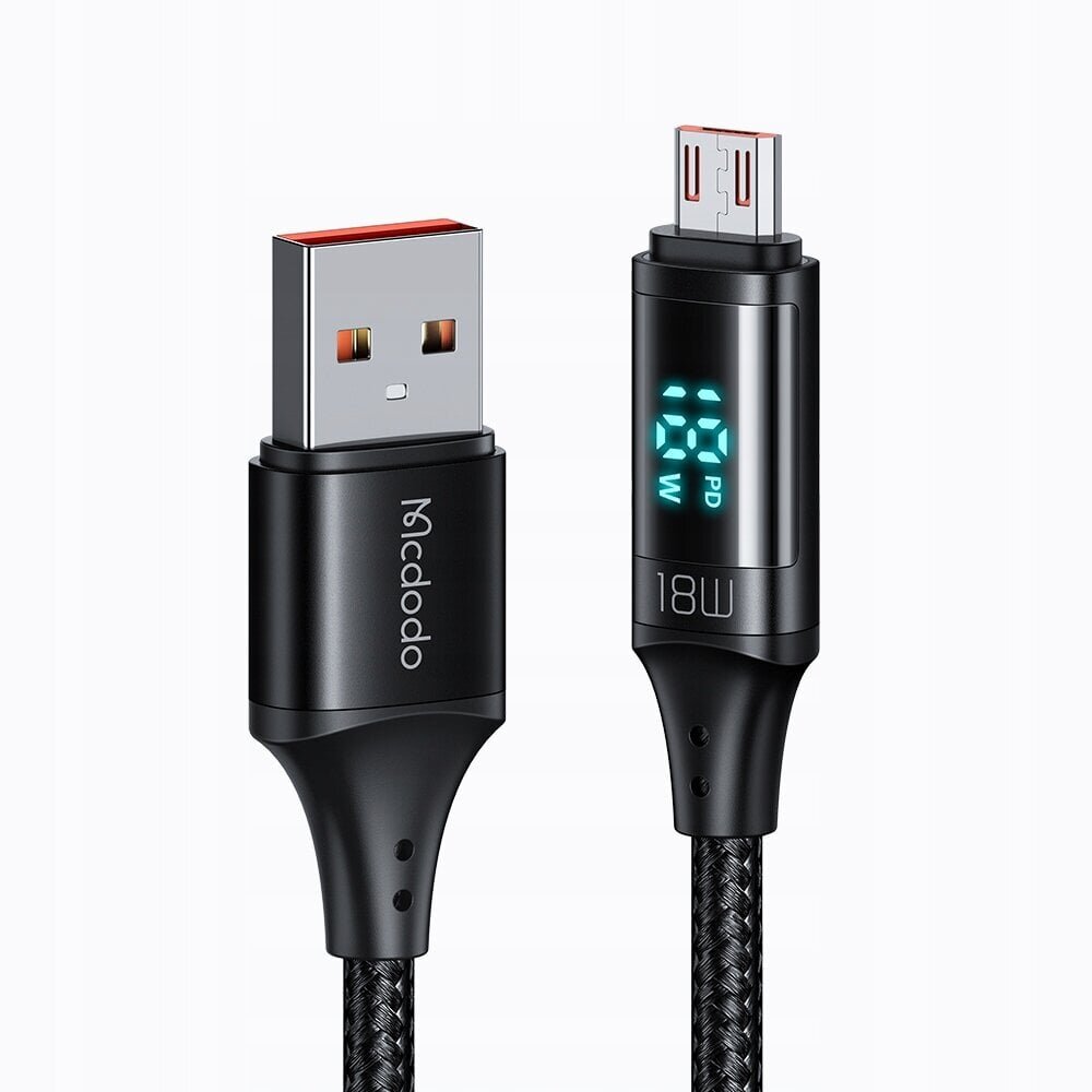 MCDODO DIGITAL PRO QC 4.0 MICRO USB 18W 1.2M TELEFONIKAABEL цена и информация | Kaablid ja juhtmed | kaup24.ee