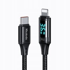 McDodo telefonikaabel, DIGITAL PRO USB-C, iPhone , 20W 1.2m must цена и информация | Кабели и провода | kaup24.ee