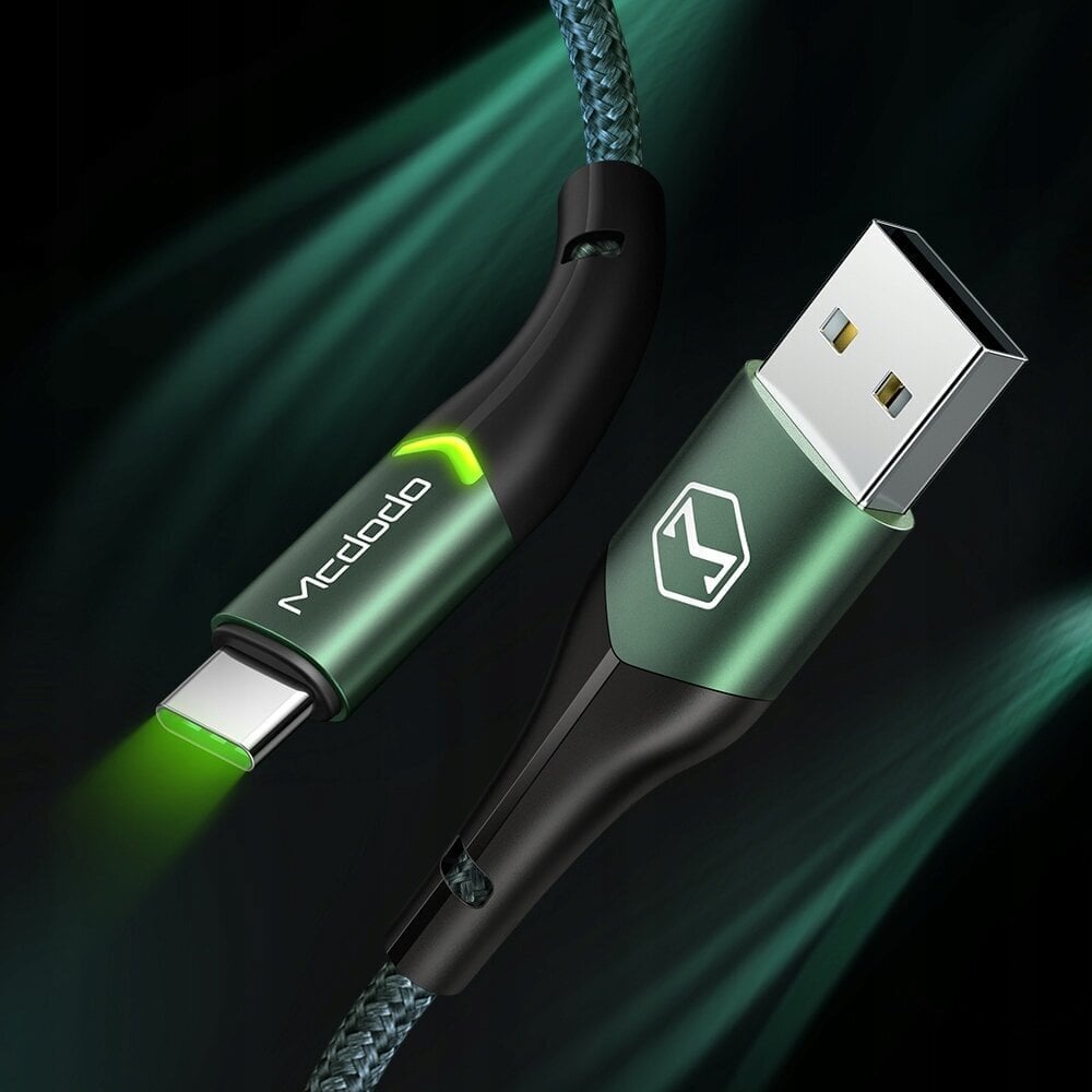 McDodo telefonikaabel kiire laadimine USB-C USB TYP C 1M QC 4.0 LED цена и информация | Kaablid ja juhtmed | kaup24.ee