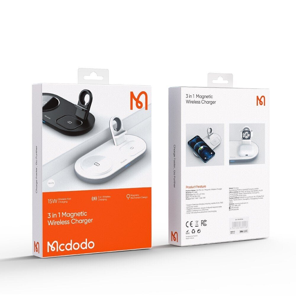 Mcdodo 3-in-1 dokkimisjaam iPhone'ile, Airpodidele, kellale цена и информация | Mobiiltelefonide laadijad | kaup24.ee