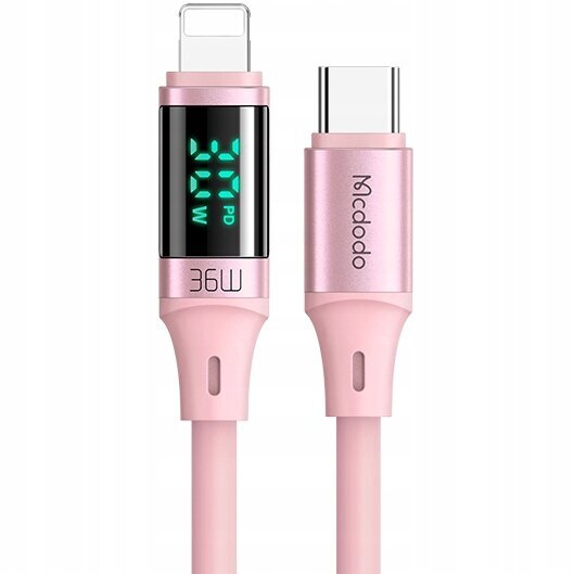 Mcdodo DIGITAL PRO USB-C Lightning 20W 1.2m roosa telefonikaabel цена и информация | Mobiiltelefonide kaablid | kaup24.ee