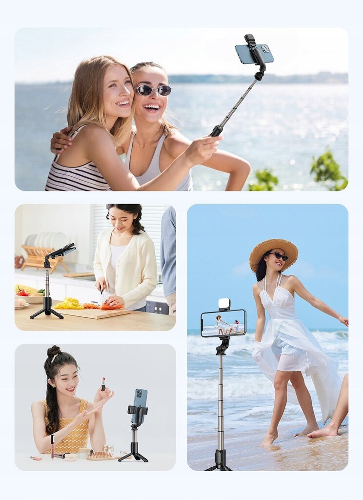 Selfie stick telefonile Mcdodo Tripod Bluetooth statiiv SS-1781 must hind ja info | Selfie sticks | kaup24.ee