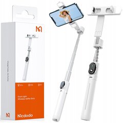 Mcdodo Double Shot selfie stick statiiv bluetooth statiiv valge hind ja info | Videokaamerate lisatarvikud | kaup24.ee