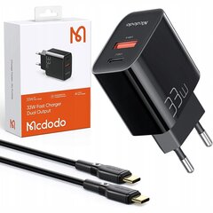 Mcdodo telefonilaadija, kiire, USB, USB-C, 33W, kaabel kaasas, 60W, must, CH-0922 hind ja info | Mobiiltelefonide laadijad | kaup24.ee