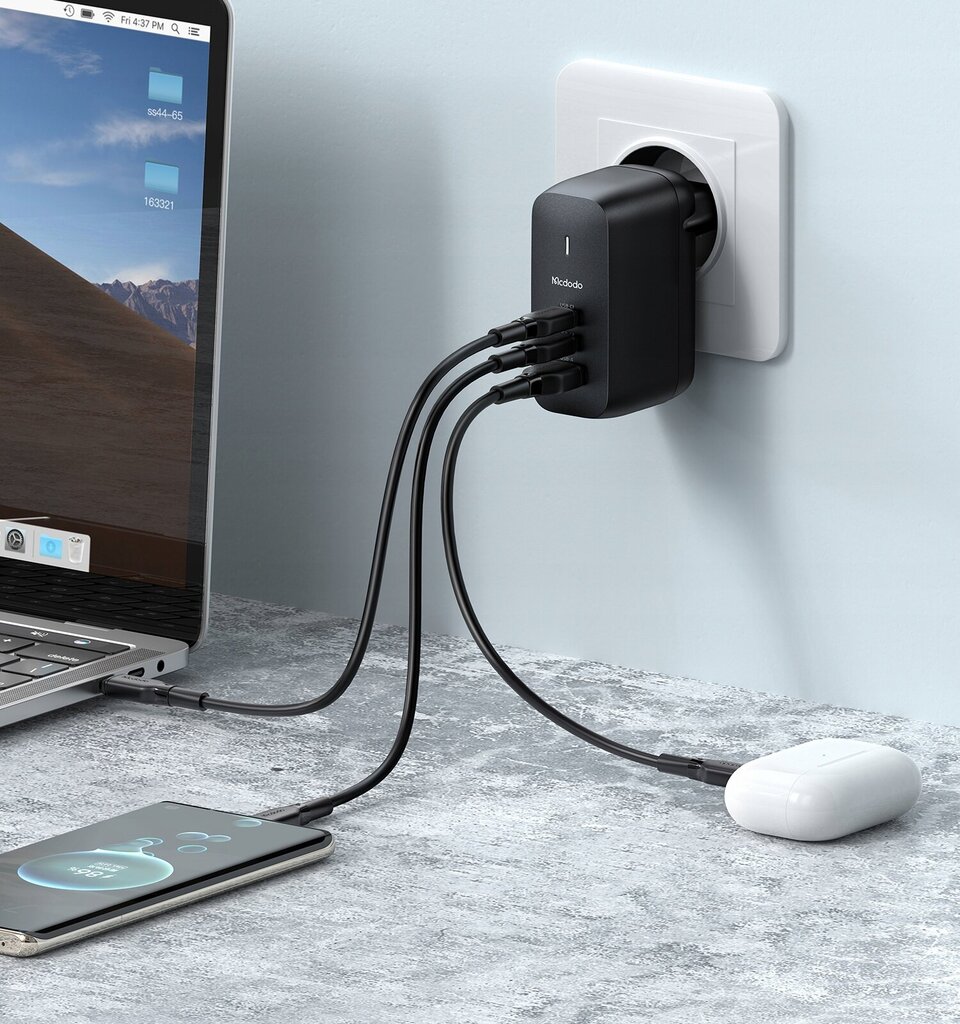 Universaalne laadija telefonile, sülearvutile Mcdodo GaN 3.0 kiirlaadija, USB-C, PD, USB-A, 65W, CH-8442 hind ja info | Mobiiltelefonide laadijad | kaup24.ee