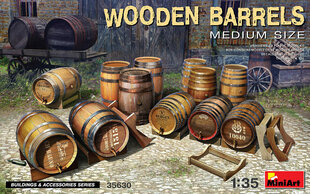 Liimitav mudel MiniArt 35630 Wooden Barrels. Medium Size 1/35 hind ja info | Liimitavad mudelid | kaup24.ee