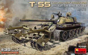 Liimitav mudel MiniArt 37092 T-55 Czechoslovak Production with KMT-5M Mine Roller 1/35 цена и информация | Склеиваемые модели | kaup24.ee
