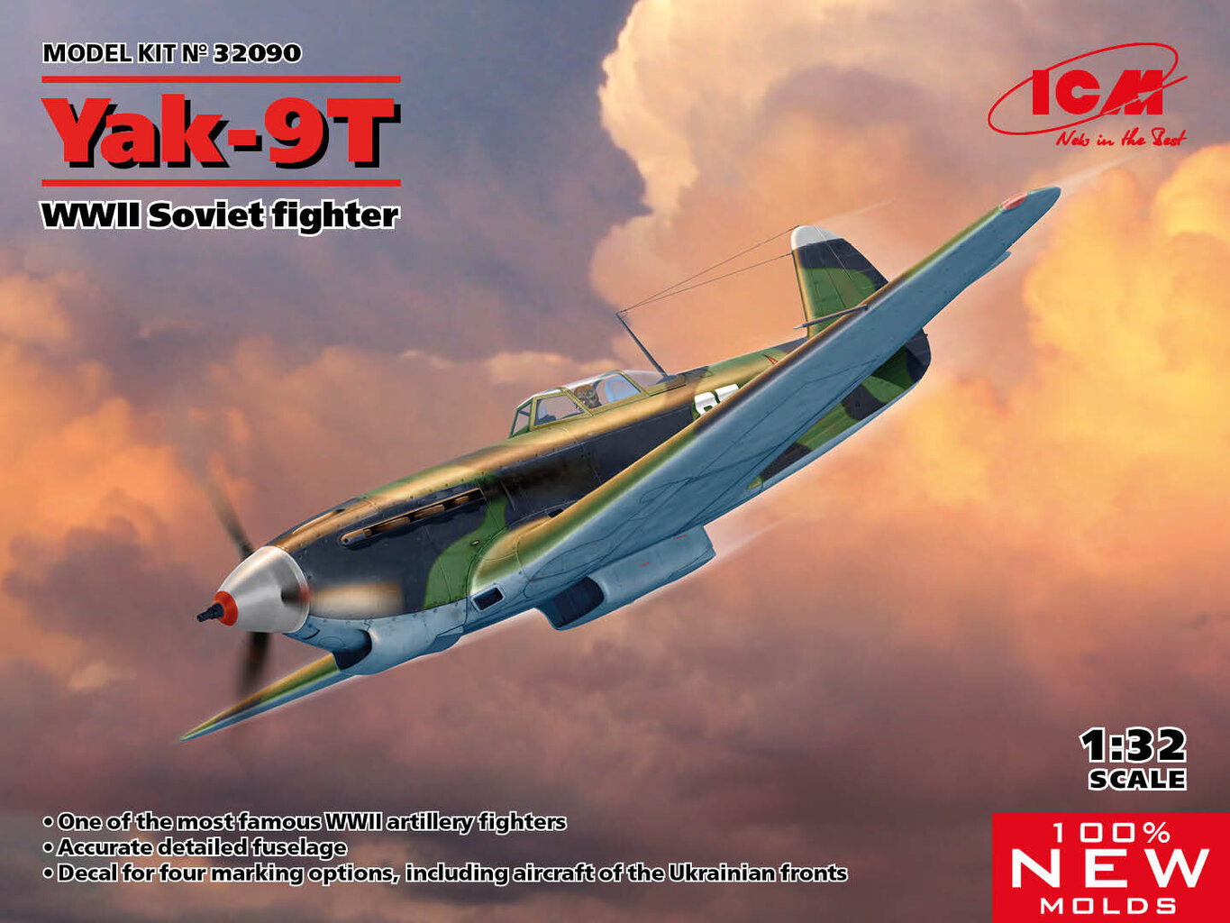 Liimitav mudel ICM 32090 WWII fighter Yak-9T 1/32 цена и информация | Liimitavad mudelid | kaup24.ee