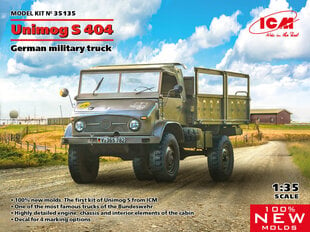 Liimitav mudel ICM 35135 German military truck Unimog S 404 1/35 цена и информация | Склеиваемые модели | kaup24.ee