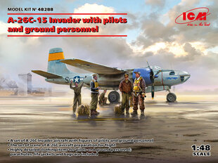 Liimitav mudel ICM 48288 A-26C-15 Invader with pilots and ground personnel 1/48 цена и информация | Склеиваемые модели | kaup24.ee