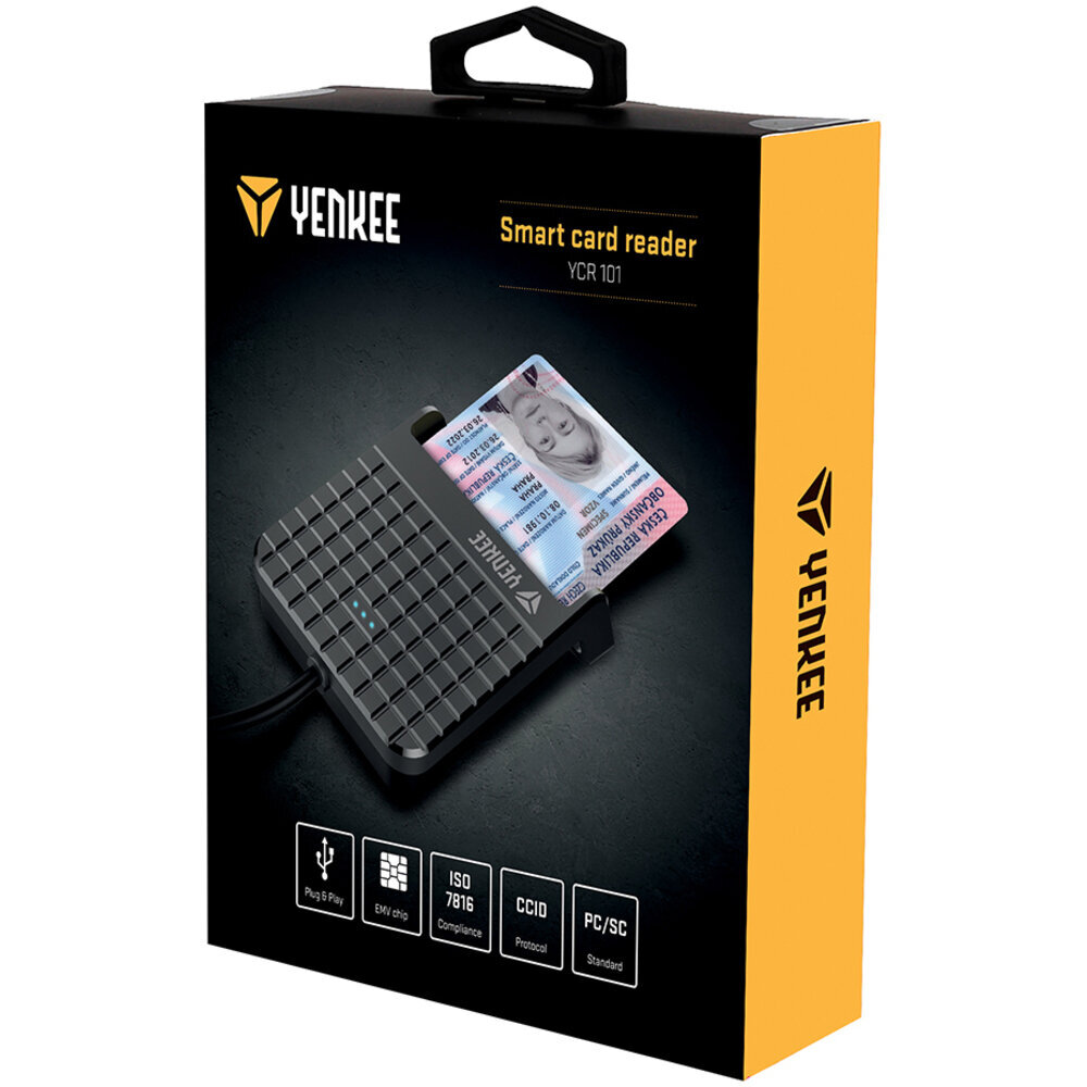 Smart kaardilugeja YENKEE YCR 101, 5V,3V&1.8V Smart Cards, ISO 7816 Class A, AB and C цена и информация | USB jagajad, adapterid | kaup24.ee