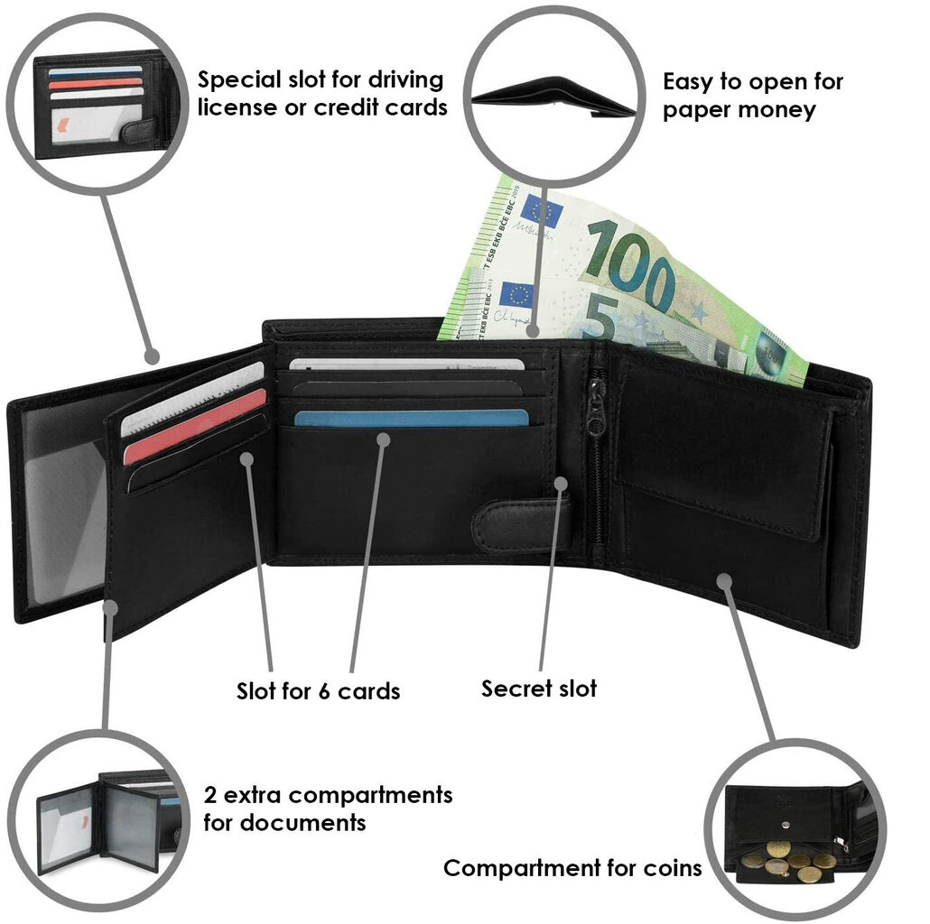 Meeste rahakott ehtsast nahast Need 4You, tumepruun цена и информация | Meeste rahakotid | kaup24.ee