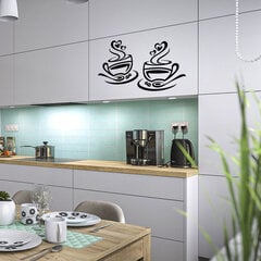 2 чашки кофе наклейка на стену для кухни или гостиной, виниловая наклейка цена и информация | Декоративные наклейки | kaup24.ee