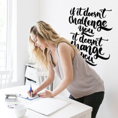 Мотивационная наклейка на стену, для дома, спортзала, офиса, вдохновляющая цитата "If it doesn't challenge you it doesn't change you" цена и информация | Декоративные наклейки | kaup24.ee