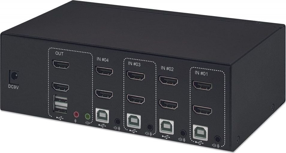 Lüliti Manhattan HDMI / USB KVM 4x1 kahele ekraanile 4K * 30 Hz цена и информация | Ruuterid | kaup24.ee