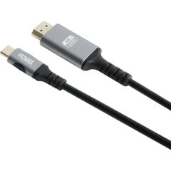YENKEE, 3.1 (Gen 2) USB A - HDMI 4K/60Гц, 1,5 м, алюминиевый корпус, серый/черный цена и информация | Кабели для телефонов | kaup24.ee