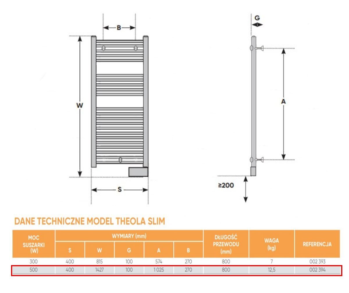 Käterätikuivati ATLANTIC THEOLA DIGITAL mudel SLIM 500W, valge цена и информация | Vannitoa radiaatorid ja käterätikuivatid | kaup24.ee