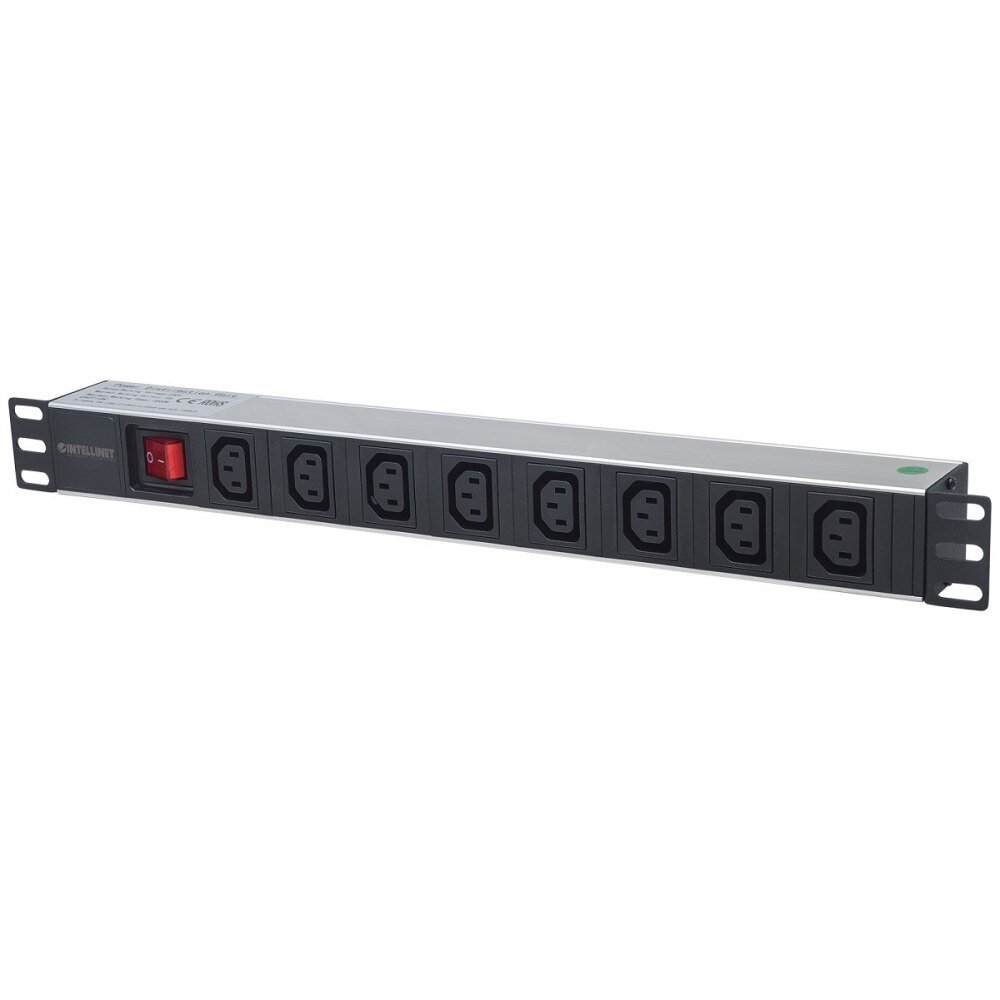 Toitejaotus Intellinet PDU 19” 8x C13, 1x C20, must hind ja info | Kaablid ja juhtmed | kaup24.ee