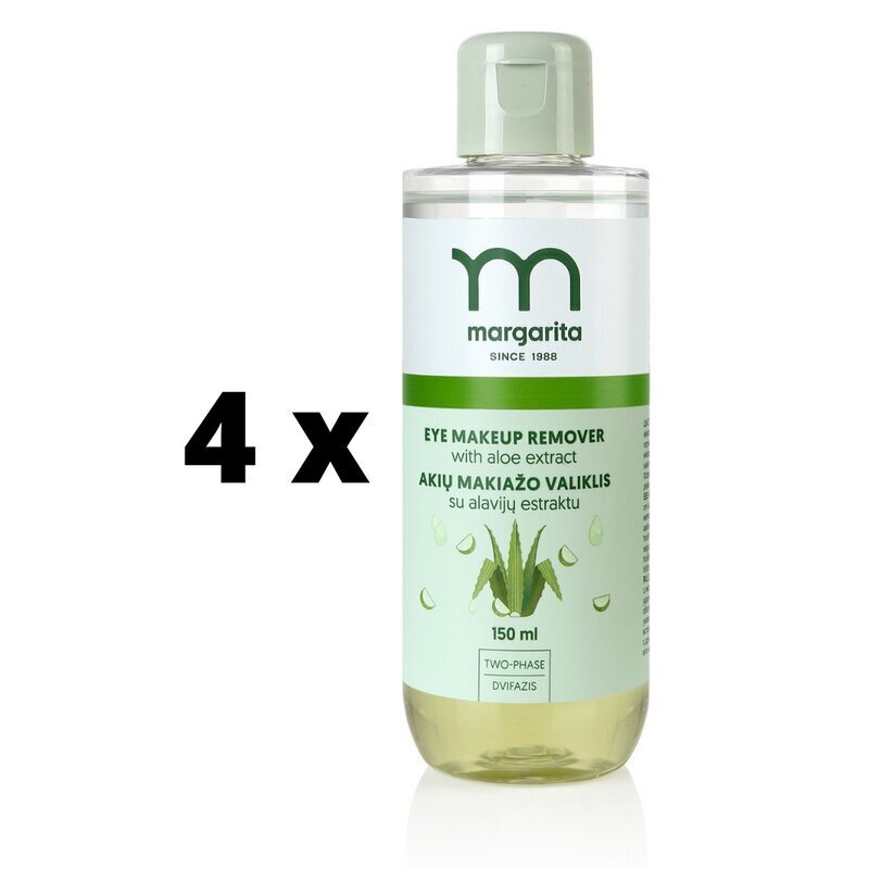 MARGARITA Silmameigieemaldaja aaloe ekstraktiga 150ml x 4 tk. pakett цена и информация | Näopuhastusvahendid | kaup24.ee