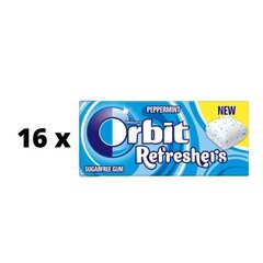 Närimiskumm ORBIT suhkruvaba piparmündimaitseline, värskendajad, 18g x 16 tk. hind ja info | Maiustused | kaup24.ee