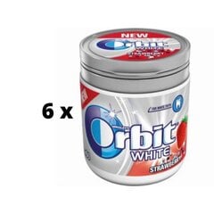 Жевательная резинка ORBIT White Strawberry Canister, 84 г x 6 шт. цена и информация | Сладости | kaup24.ee