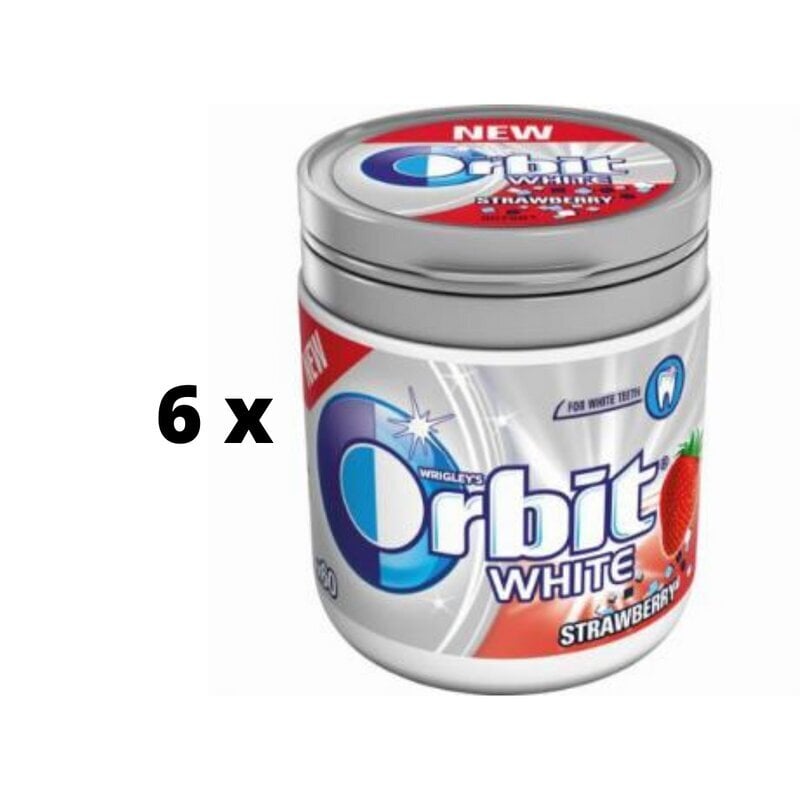 Närimiskumm ORBIT White Strawberry Canister, 84 g x 6 tk. цена и информация | Maiustused | kaup24.ee