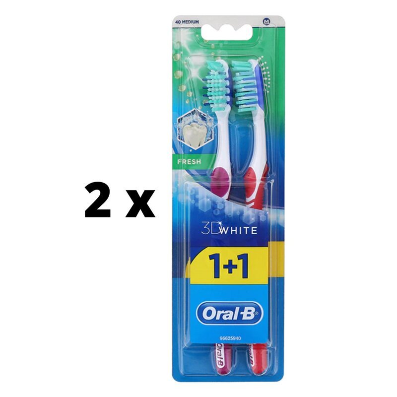 Hambahari ORAL-B 3DW Fresh 40 Medium 1+1 x 2 tk. pakett hind ja info | Suuhügieen | kaup24.ee