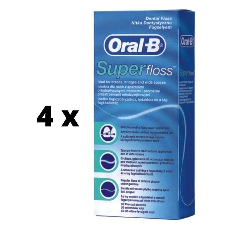 Hambaniit ORAL-B Super Floss, 50 tk. x 4 tk. pakett hind ja info | Suuhügieen | kaup24.ee