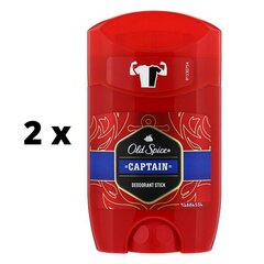 OLD SPICE Captain deodorantpulk, 50 ml x 2 tk. pakett hind ja info | Deodorandid | kaup24.ee