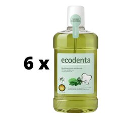 Suuvesi "ECODENTA", multifunktsionaalne, salvei ekstraktide ja piparmündiõliga, 500ml x 6 tk. pakett цена и информация | Для ухода за зубами | kaup24.ee