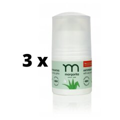 Higistamisvastane MARGARITA higivastane aine aaloe ekstraktiga, 50ml x 3 tk. pakett hind ja info | Deodorandid | kaup24.ee