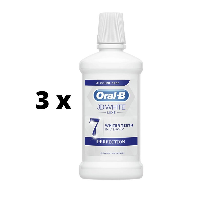 Suuvesi Oral-B 3D White Luxe Perfection, 500ml x 3 tk. pakett hind ja info | Suuhügieen | kaup24.ee