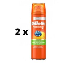 Гель для бритья Gillette Fusion Ultra Sensitive, 200 мл x 2 шт. упаковка цена и информация | Косметика и средства для бритья | kaup24.ee