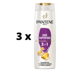 Šampoon PANTENE SUPERFOOD, 400 ml x 3 tk. pakett hind ja info | Šampoonid | kaup24.ee