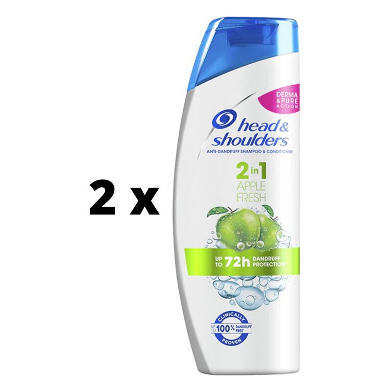 Šampoon HEAD & SHOULDERS Apple 2in1, 360 ml x 2 tk. pakett hind ja info | Šampoonid | kaup24.ee