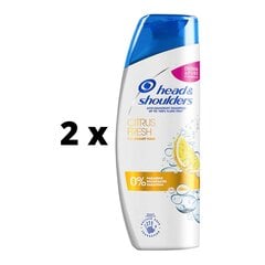 Šampoon HEAD & SHOULDERS Citrus, 400 ml x 2 tk. pakett hind ja info | Šampoonid | kaup24.ee