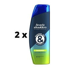 H&S šampoon ja dušigeel VÄRSKENDAV, 270ml x 2tk. pakett hind ja info | Šampoonid | kaup24.ee