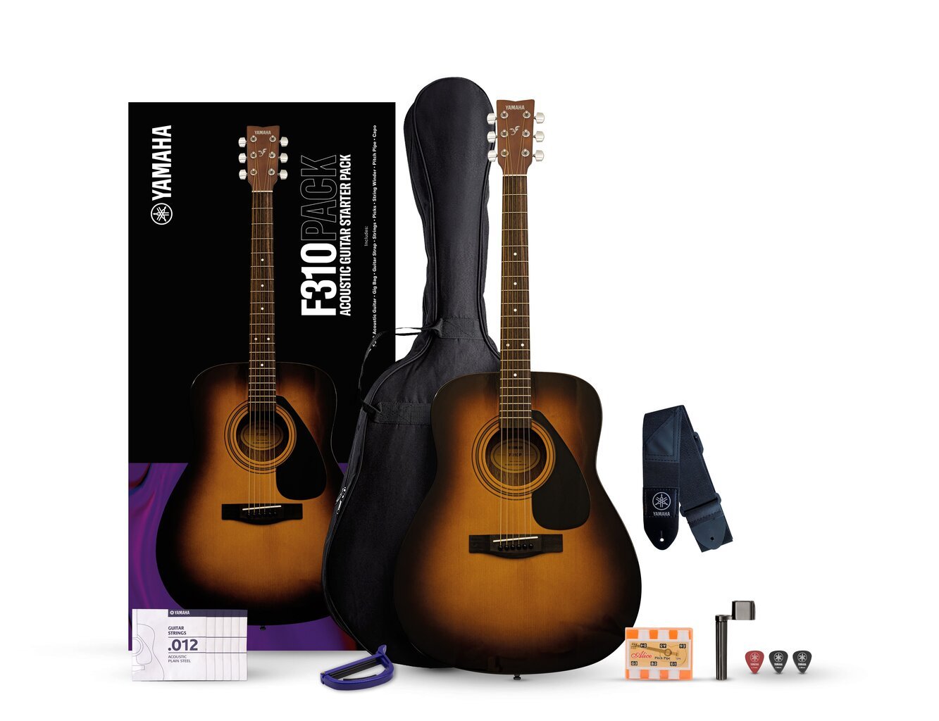 Akustilise kitarri komplekt Yamaha F310PIITBS цена и информация | Kitarrid | kaup24.ee