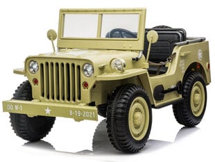 Jeep Willys kolmekordne elektriauto, beež цена и информация | Электромобили для детей | kaup24.ee