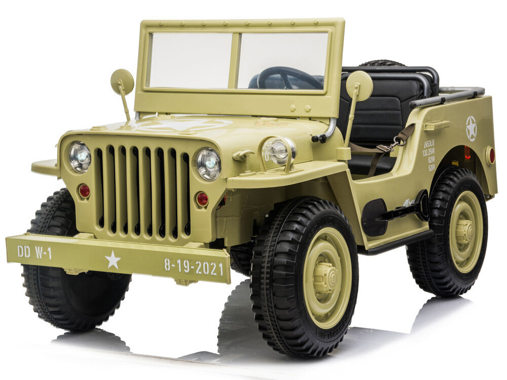 Jeep Willys kolmekordne elektriauto, beež hind ja info | Laste elektriautod | kaup24.ee